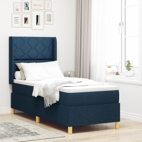 Cama con colchón y somier con LED azul 80x200 cm de tela de , Camas y somieres - Ref: Foro24-3343727, Precio: 346,85 €, Descu...