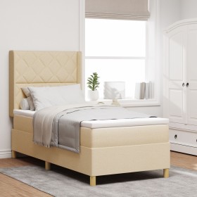 Comprar Cama Box Spring con Colchón y LED Crema