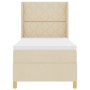 Cama Box Spring  con Colchón y LED Crema 90x200 cm Tela | Foro24.es | Tu tienda online para hogar, jardín y más Foro24.es