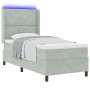 Cama con Base y Colchón & Luz LED Gris Claro 90x190 cm Terciopelo | Foro24.es | Tu tienda online para hogar, jardín y más Foro24.es