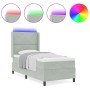 Cama con Base y Colchón & Luz LED Gris Claro 90x190 cm Terciopelo | Foro24.es | Tu tienda online para hogar, jardín y más Foro24.es