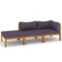 Muebles de jardín 3 pzas cojines madera maciza de acacia de vidaXL, Conjuntos de jardín - Ref: Foro24-3086921, Precio: 307,36...