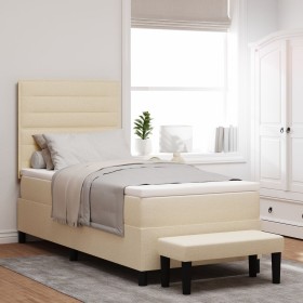 Cama con Base y Colchón & Banco Color Crema 80x200 cm Tela de , Camas y somieres - Ref: Foro24-3343951, Precio: 361,41 €, Des...