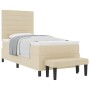 Cama con Base y Colchón & Banco Color Crema 80x200 cm Tela de , Camas y somieres - Ref: Foro24-3343951, Precio: 361,41 €, Des...
