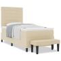 Cama con Base y Colchón & Banco Color Crema 80x200 cm Tela de , Camas y somieres - Ref: Foro24-3343951, Precio: 361,41 €, Des...