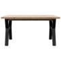 Mesa de centro marco Y madera maciza pino y acero 90x90x45,5 cm en Mesas de comedor | Comprar online en Foru.es