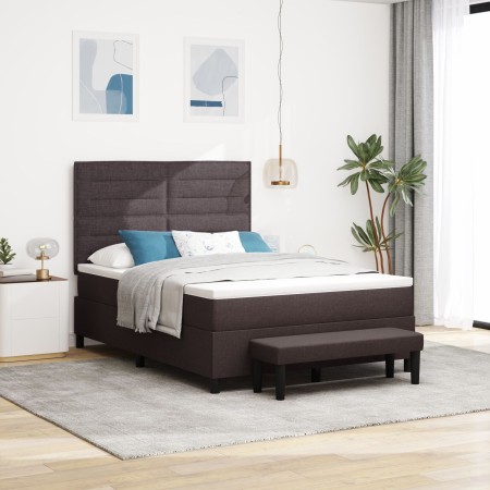 Cama con Box Spring y Colchón Marrón Oscura 140x190 cm Tela | Foro24.es | Tu tienda online para hogar, jardín y más Foro24.es