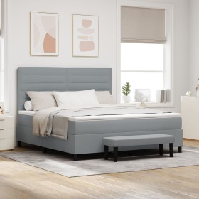 Comprar Cama de muelles con colchón y banco gris
