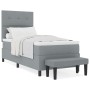 Cama con Somier con Colchón & Banco Gris Claro 80x200 cm de Tela de , Camas y somieres - Ref: Foro24-3344023, Precio: 337,69 ...