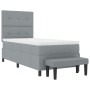 Cama con Somier con Colchón & Banco Gris Claro 80x200 cm de Tela de , Camas y somieres - Ref: Foro24-3344023, Precio: 337,69 ...