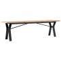 Mesa de centro marco Y madera maciza pino y acero 160x40x45,5cm en Mesas de comedor | Comprar online en Foru.es