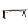 Mesa de centro marco Y madera maciza pino y acero 160x40x45,5cm en Mesas de comedor | Comprar online en Foru.es