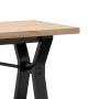 Mesa de centro marco Y madera maciza pino y acero 160x40x45,5cm en Mesas de comedor | Comprar online en Foru.es