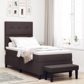 Comprar Cama con Box Spring y Banco Marrón Oscuro