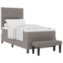 Cama Box Spring con Colchón & Banco Taupe 90x190 cm Tela de , Camas y somieres - Ref: Foro24-3344034, Precio: 382,24 €, Descu...