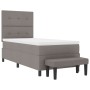 Cama Box Spring con Colchón & Banco Taupe 90x190 cm Tela de , Camas y somieres - Ref: Foro24-3344034, Precio: 382,24 €, Descu...