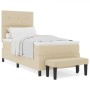 Cama con Somier con Colchón y Banco Crema 90x190 cm Tela de , Camas y somieres - Ref: Foro24-3344035, Precio: 375,49 €, Descu...