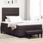 Cama con caja de resortes con colchón y banco marrón oscuro 120x190 cm tela | Foro24.es | Tu tienda online para hogar, jardín y más Foro24.es