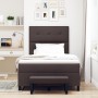 Cama con caja de resortes con colchón y banco marrón oscuro 120x190 cm tela | Foro24.es | Tu tienda online para hogar, jardín y más Foro24.es