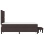Cama con caja de resortes con colchón y banco marrón oscuro 120x190 cm tela | Foro24.es | Tu tienda online para hogar, jardín y más Foro24.es