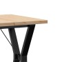 Mesa de comedor marco Y madera maciza pino y acero 60x60x75,5cm en Mesas de comedor | Comprar online en Foru.es