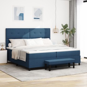 Comprar Cama Box Spring con Colchón y Banco Azul