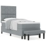 Cama con Base Resortes y Colchón y Banco Gris Claro 80x200 cm Tela | Foro24.es | Tu tienda online para hogar, jardín y más Foro24.es