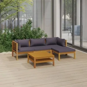 Muebles de jardín 5 pzas cojines madera maciza de acacia de vidaXL, Conjuntos de jardín - Ref: Foro24-3086895, Precio: 598,45...