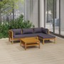 Muebles de jardín 5 pzas cojines madera maciza de acacia de vidaXL, Conjuntos de jardín - Ref: Foro24-3086895, Precio: 578,51...