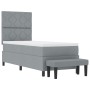 Cama con Base Resortes y Colchón y Banco Gris Claro 80x200 cm Tela | Foro24.es | Tu tienda online para hogar, jardín y más Foro24.es