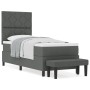 Cama con Base de Muelles con Colchón y Banco Gris Oscuro 80x200 cm Tela | Foro24.es | Tu tienda online para hogar, jardín y más Foro24.es