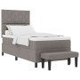 Cama Box Spring con Colchón y Banco Taupe 90x190 cm Tela | Foro24.es | Tu tienda online para hogar, jardín y más Foro24.es