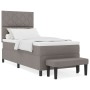Cama Box Spring con Colchón y Banco Taupe 90x190 cm Tela | Foro24.es | Tu tienda online para hogar, jardín y más Foro24.es
