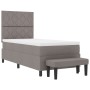 Cama Box Spring con Colchón y Banco Taupe 90x190 cm Tela | Foro24.es | Tu tienda online para hogar, jardín y más Foro24.es