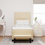 Cama con Caja de Primavera con Colchón y Banco Crema 90x190 cm Tela de , Camas y somieres - Ref: Foro24-3344112, Precio: 380,...