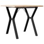 Mesa de comedor marco Y madera maciza pino y acero 80x80x75,5cm en Mesas de comedor | Comprar online en Foru.es