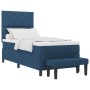 Cama con Somier con Colchón y Banco Azul 90x190 cm Tela de , Camas y somieres - Ref: Foro24-3344113, Precio: 383,76 €, Descue...