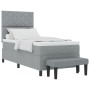 Cama con base con colchón y banco gris claro 90x200 cm tela | Foro24.es | Tu tienda online para hogar, jardín y más Foro24.es