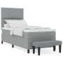Cama con base con colchón y banco gris claro 90x200 cm tela | Foro24.es | Tu tienda online para hogar, jardín y más Foro24.es