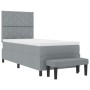 Cama con base con colchón y banco gris claro 90x200 cm tela | Foro24.es | Tu tienda online para hogar, jardín y más Foro24.es