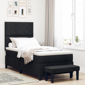 Comprar Cama con Somier con Colchón y Banco Negro