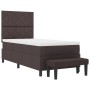 Cama con somier con colchón y banco marrón oscuro 90x200 cm Tela | Foro24.es | Tu tienda online para hogar, jardín y más Foro24.es