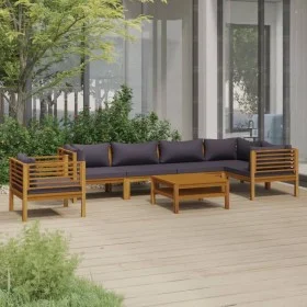 Garden furniture 7 pcs cushions solid acacia wood by vidaXL, Garden sets - Ref: Foro24-3086922, Price: 962,64 €, Discount: %
