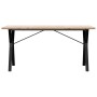 Mesa de comedor marco Y madera maciza pino acero 140x80x75,5 cm en Mesas de comedor | Comprar online en Foru.es