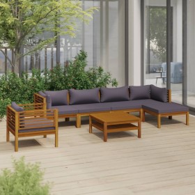 Muebles de jardín 7 pzas cojines madera maciza de acacia de vidaXL, Conjuntos de jardín - Ref: Foro24-3086898, Precio: 946,18...