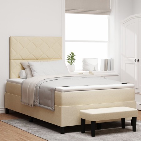 Cama con Somier con Colchón y Banco Crema 120x200 cm Tela | Foro24.es | Tu tienda online para hogar, jardín y más Foro24.es