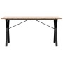 Mesa de comedor marco Y madera maciza pino acero 160x80x75,5 cm en Mesas de comedor | Comprar online en Foru.es