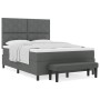 Cama con Box Spring con Colchón y Banco Gris Oscuro 140x190 cm Tela de , Camas y somieres - Ref: Foro24-3344143, Precio: 583,...