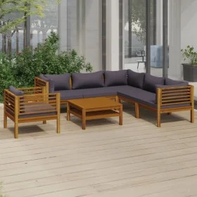 Muebles de jardín 7 pzas cojines madera maciza de acacia de vidaXL, Conjuntos de jardín - Ref: Foro24-3086906, Precio: 962,64...