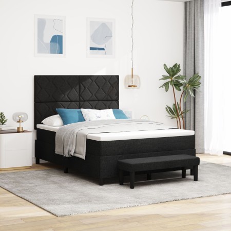 Cama con Base con Colchón y Banco Negro 140x200 cm Tela | Foro24.es | Tu tienda online para hogar, jardín y más Foro24.es